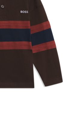 Kids' oversized polo, Dark Brown