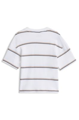 Kids' striped T-shirt, White