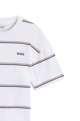 Kids' striped T-shirt, White