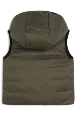 Kids' reversible down vest, Dark Green