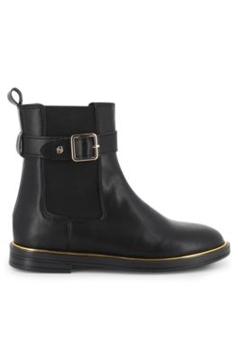 Kids' leather boots, Black