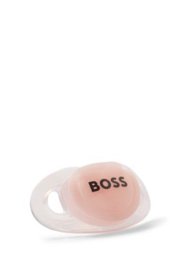 Baby dermatologically tested dummy with logo print, light pink