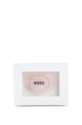 Hugo Boss Gift-boxed Dummy For Babies With Logo Print In Light Pink