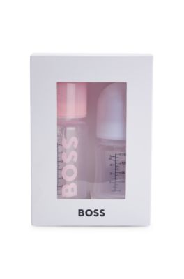 Set de dos biberones sin BPA en caja de regalo, Rosa claro
