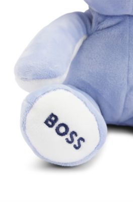 Peluche para beb&eacute;s en imitaci&oacute;n de piel con logos bordados, Celeste