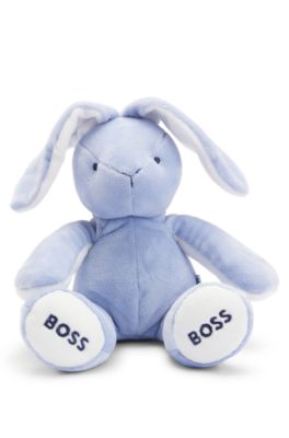 Peluche para beb&eacute;s en imitaci&oacute;n de piel con logos bordados, Celeste