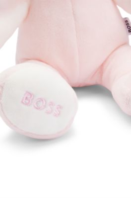 Peluche para beb&eacute;s en imitaci&oacute;n de piel con logos bordados, Rosa claro