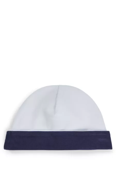 Baby reversible organic-cotton hat with logo
