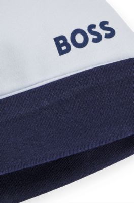 Baby reversible organic-cotton hat with logo, Light Blue