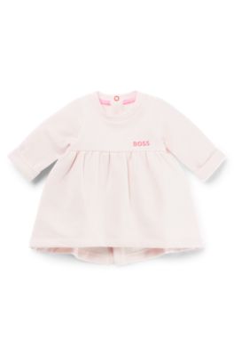 BOSS Kidswear logo-print cotton dress - Yellow