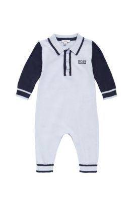 Newborn Baby White Hugo Boss Baby Grow BOSS Newborn Cotton One