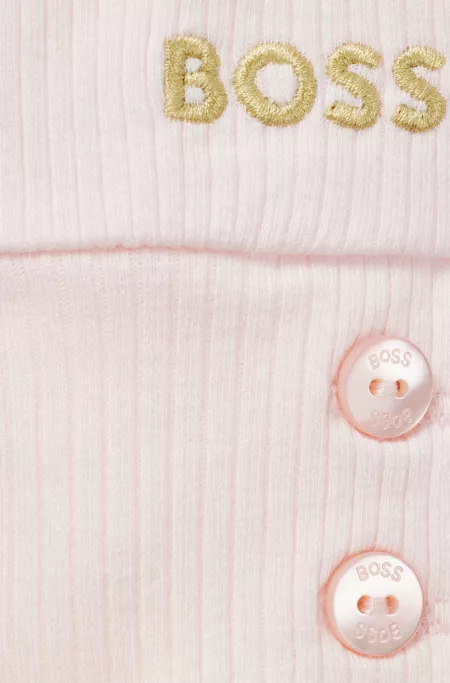 Baby printed-logo dress in stretch cotton