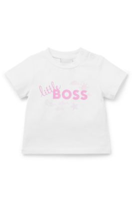 BOSS Baby T shirt in stretch cotton with logo print