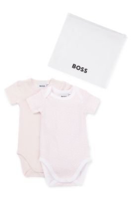 BOSS Two pack of baby bodysuits in stretch cotton