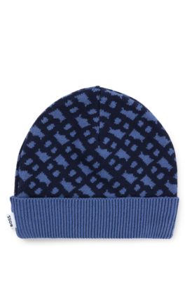 Gift-boxed hat and slipper set for babies, Dark Blue