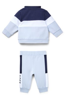 Baby logo-print tracksuit in a cotton blend, Light Blue
