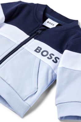 Baby logo-print tracksuit in a cotton blend, Light Blue