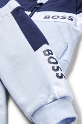 Baby logo-print tracksuit in a cotton blend, Light Blue
