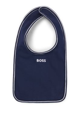 Baby bodysuit and bib set in a cotton blend, Dark Blue