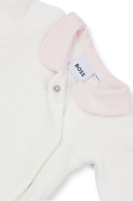 Pijama y cinta para la cabeza en caja de regalo para beb&eacute;s, Blanco