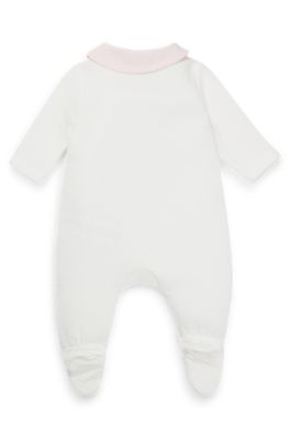 Pijama y cinta para la cabeza en caja de regalo para beb&eacute;s, Blanco
