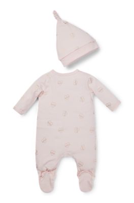 Pijama y gorro en caja de regalo para beb&eacute;s, Rosa claro