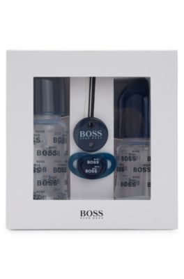 BOSS Gift boxed set of baby bottles dummy and clip Dark Blue