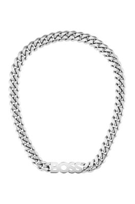 Collar de cadena biselada con placa con logo, Assorted-Pre-Pack