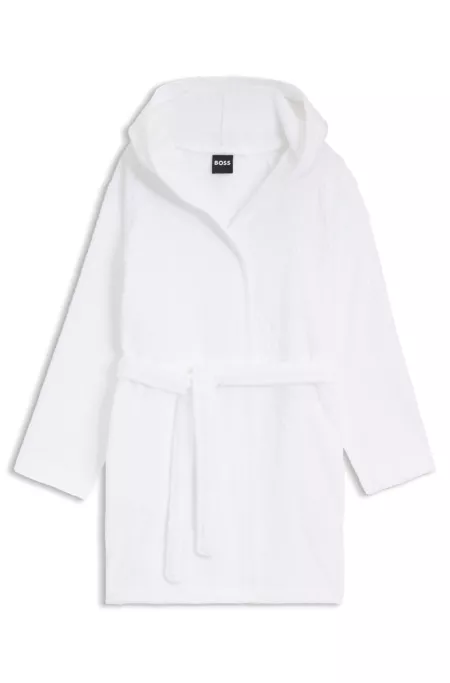 Cotton dressing gown with embroidered logo