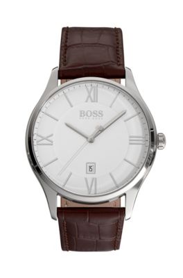 Hugo boss 2025 watch brown leather