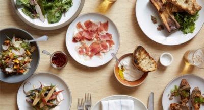 Top view of lunch table