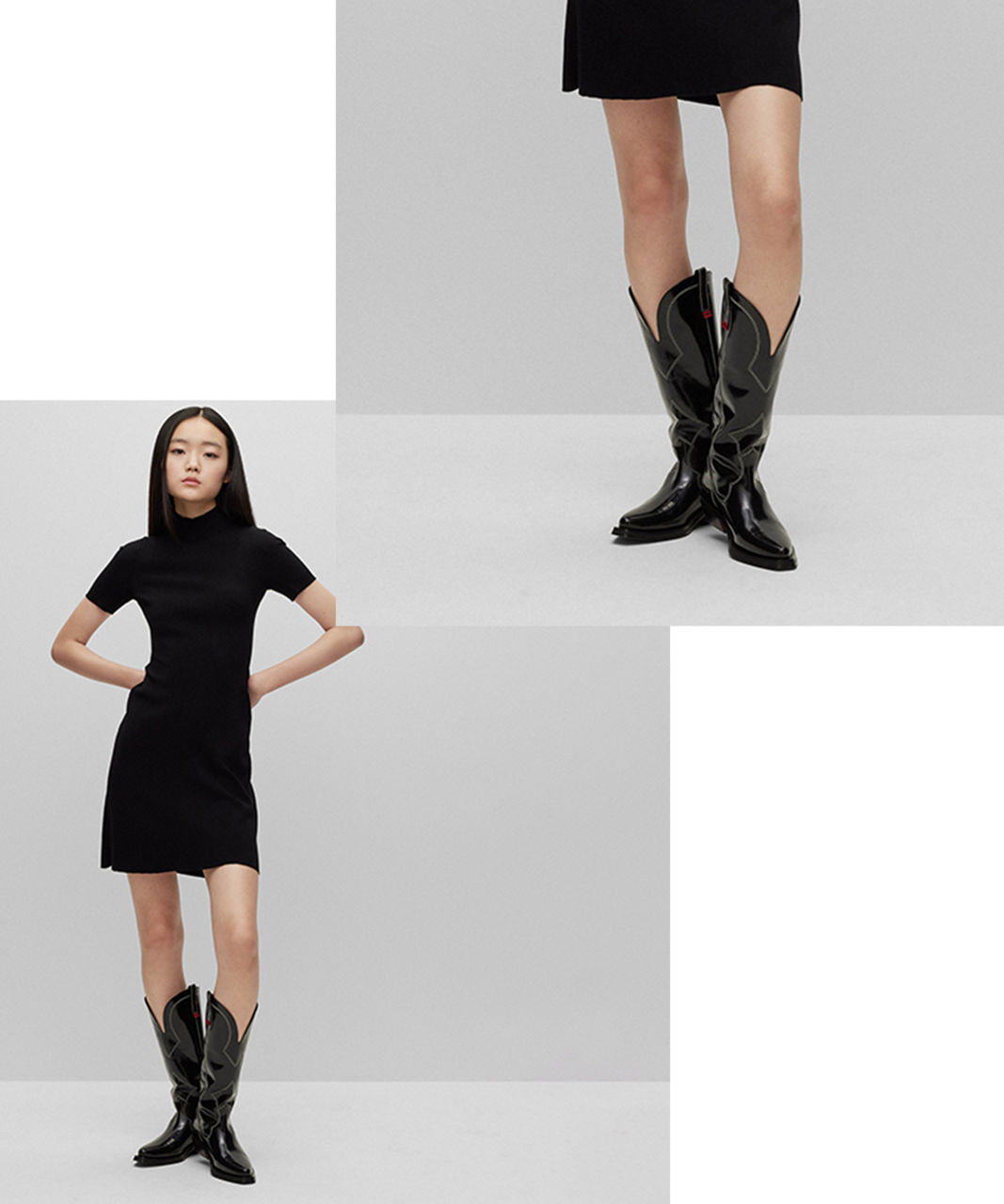 Black dress and boots for Women by HUGO