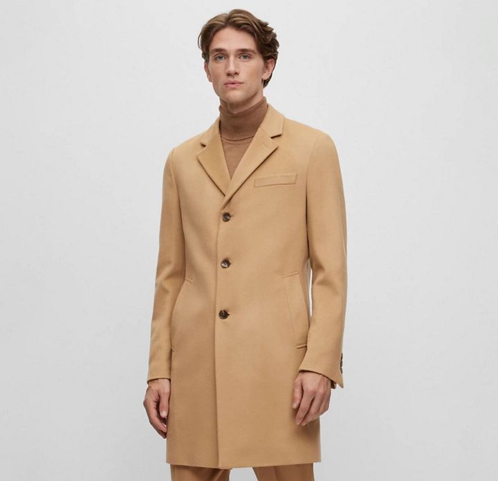 ESPRIT – Manteau en laine mélangée à capuche amovible sur notre boutique en  ligne