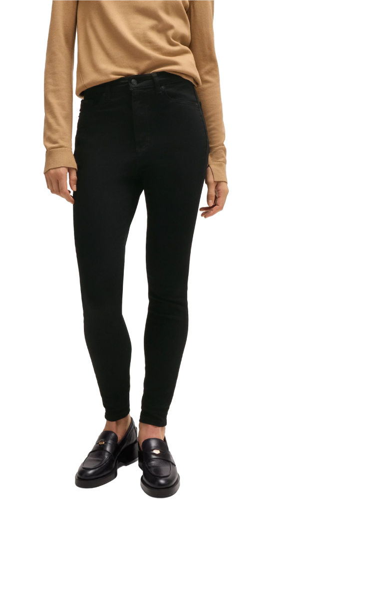 model wearing skinny fit denim 