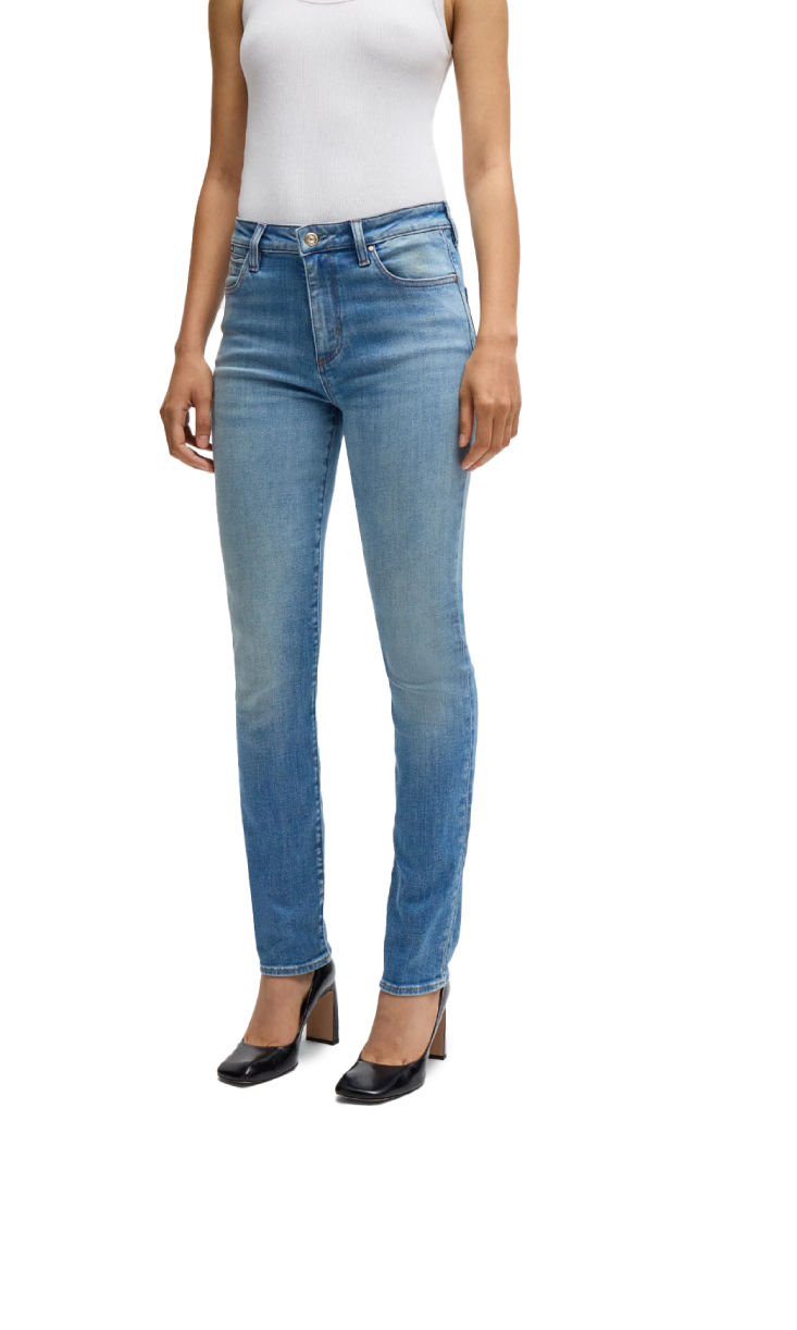 model wearing super slim fit denim 