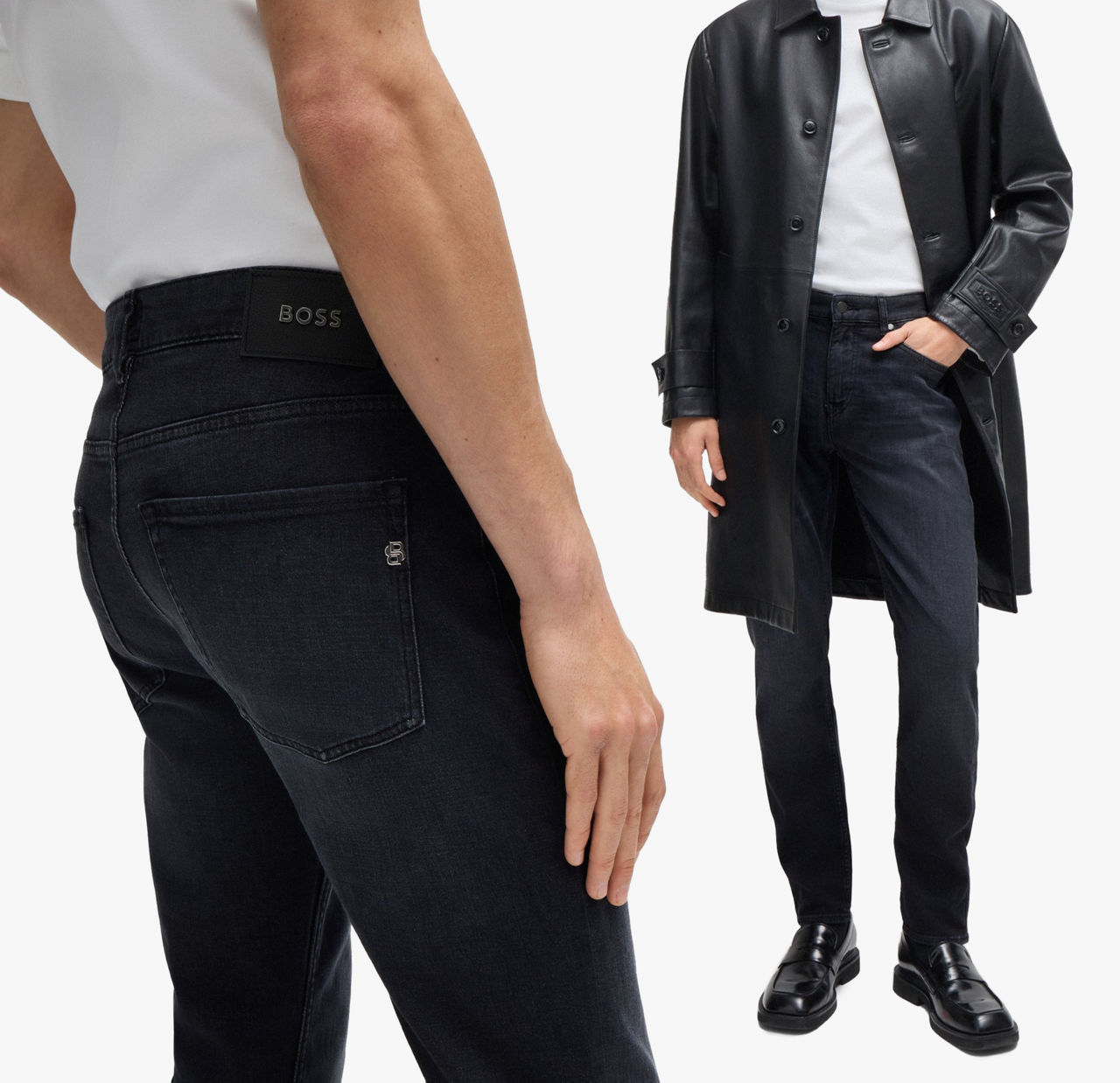 A model wearing a slim fit jean