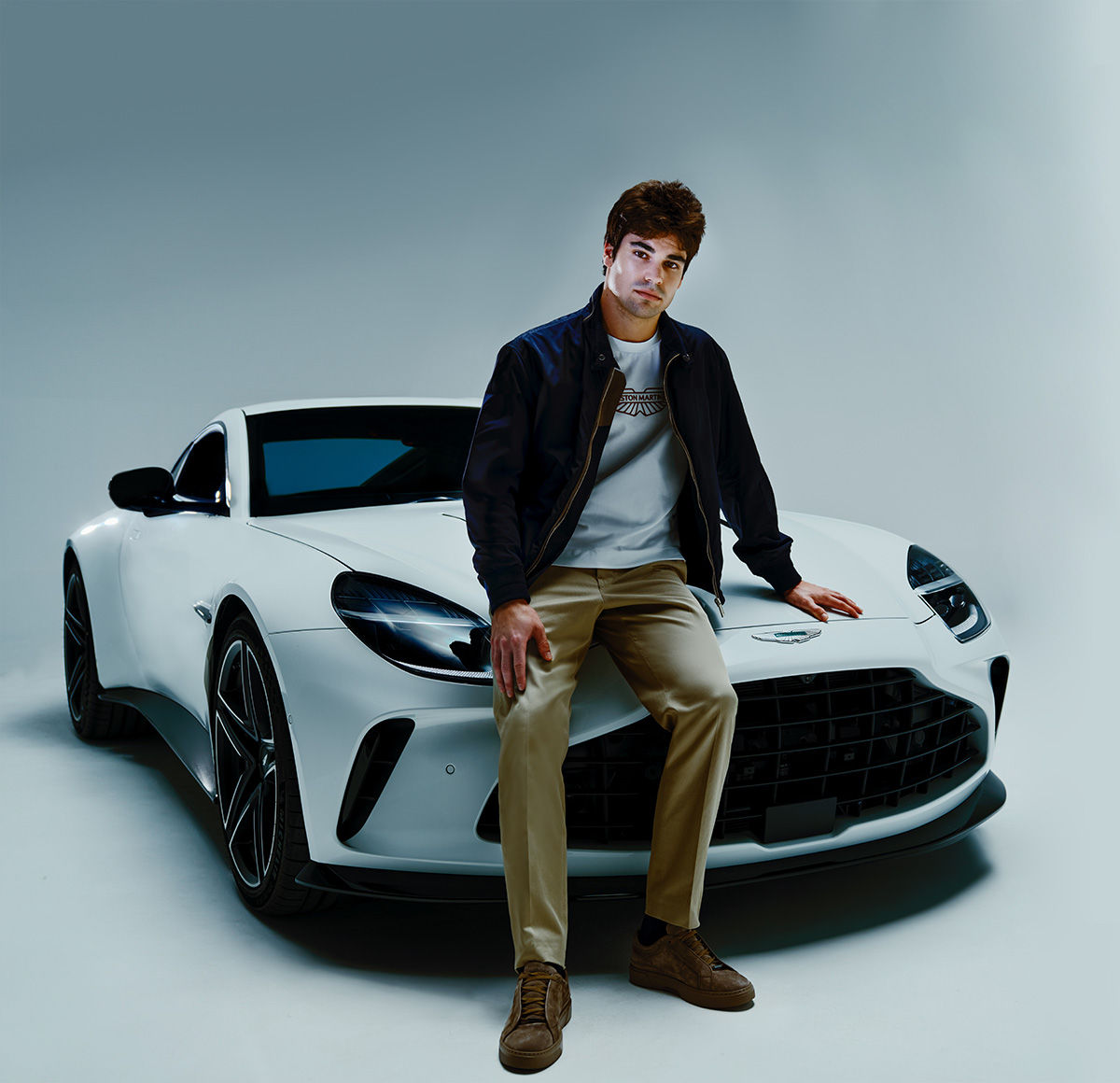 Lance Stroll in BOSS x Aston Martin collection