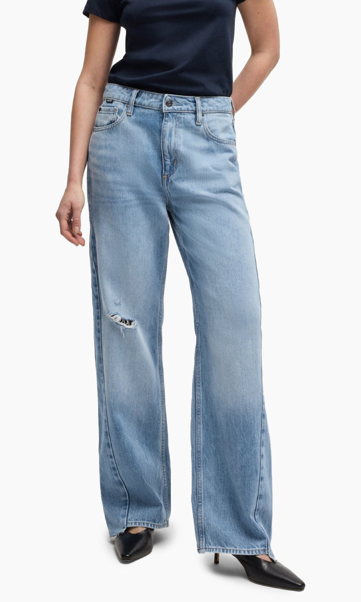 Shop HUGO BOSS tapered fit jeans