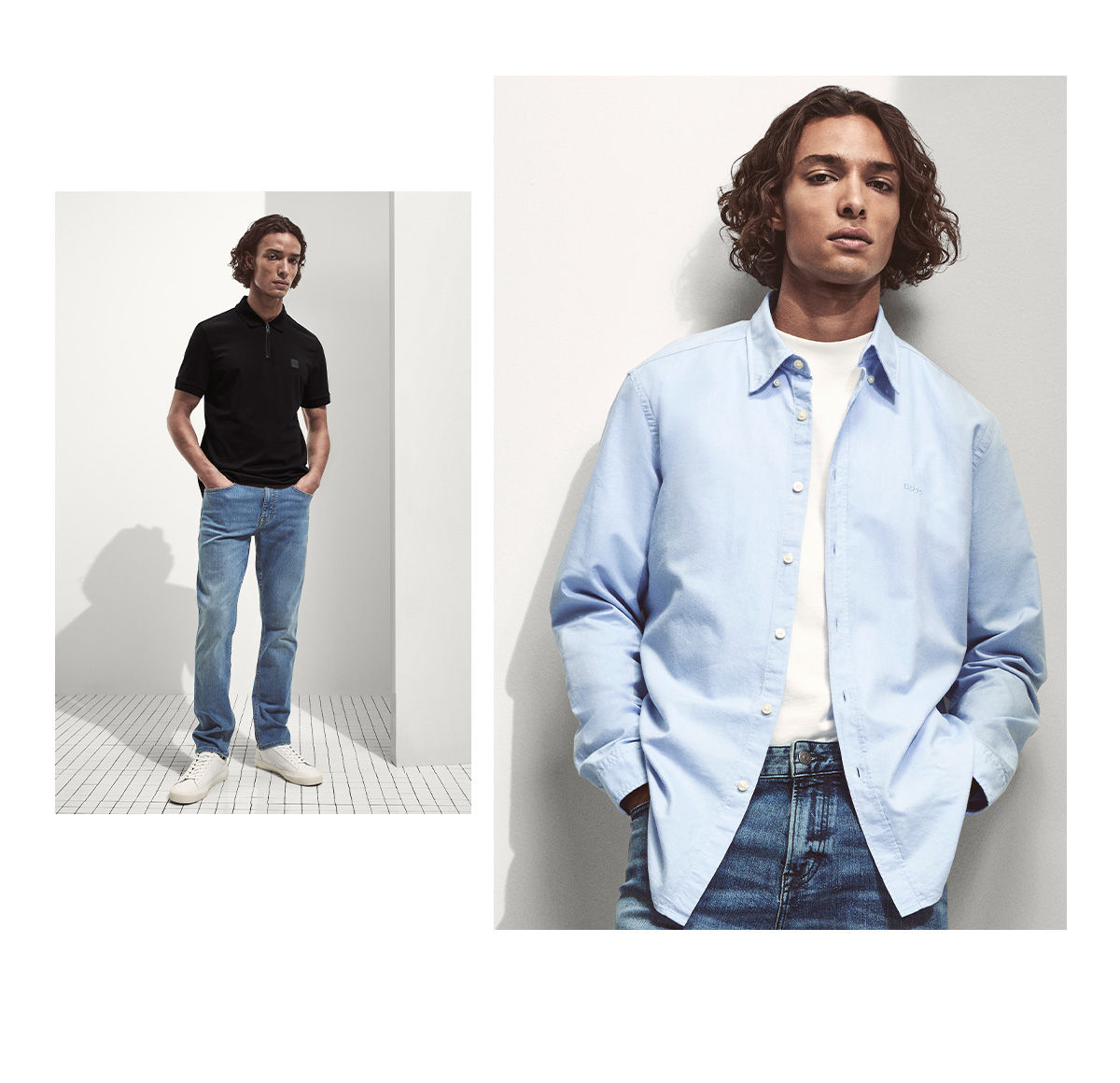 two outfits out off the everyday casual collection by boss