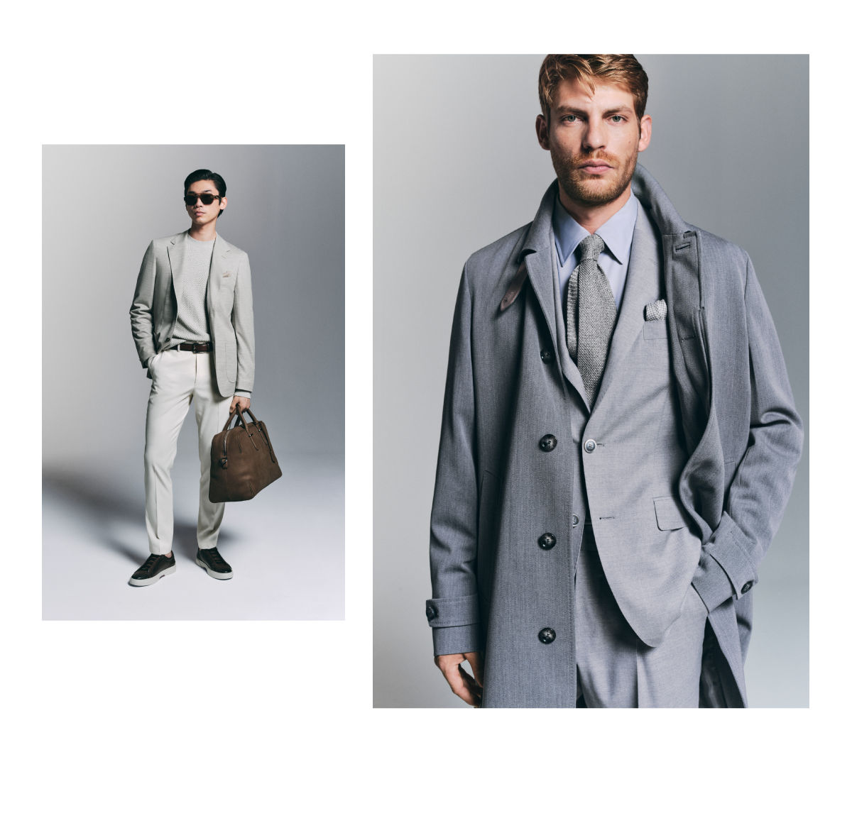 two outfits out off the timeles luxury collection by boss