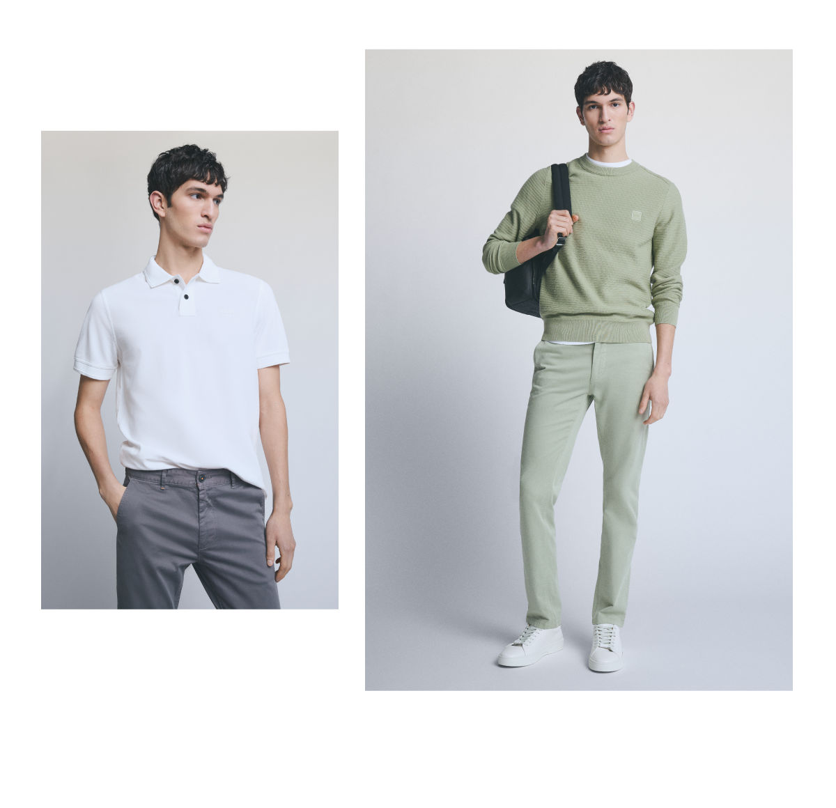 two outfits out off the everyday casual collection by boss