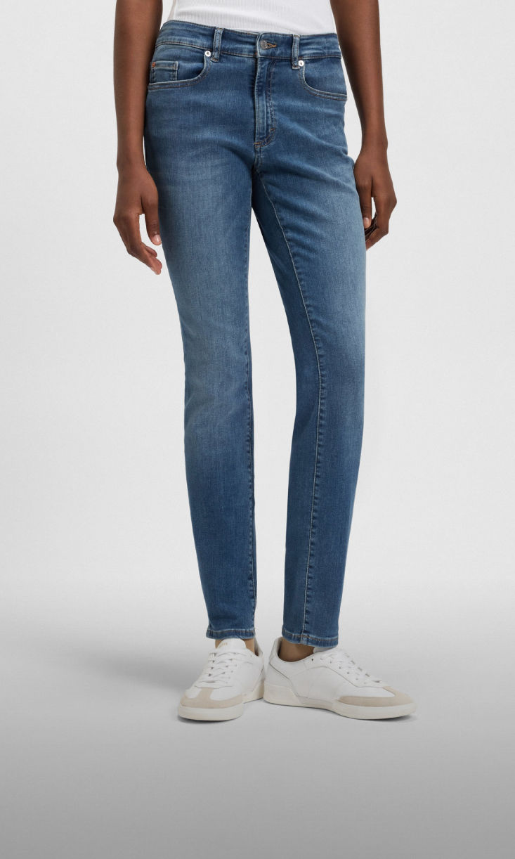 model wearing super slim fit denim 