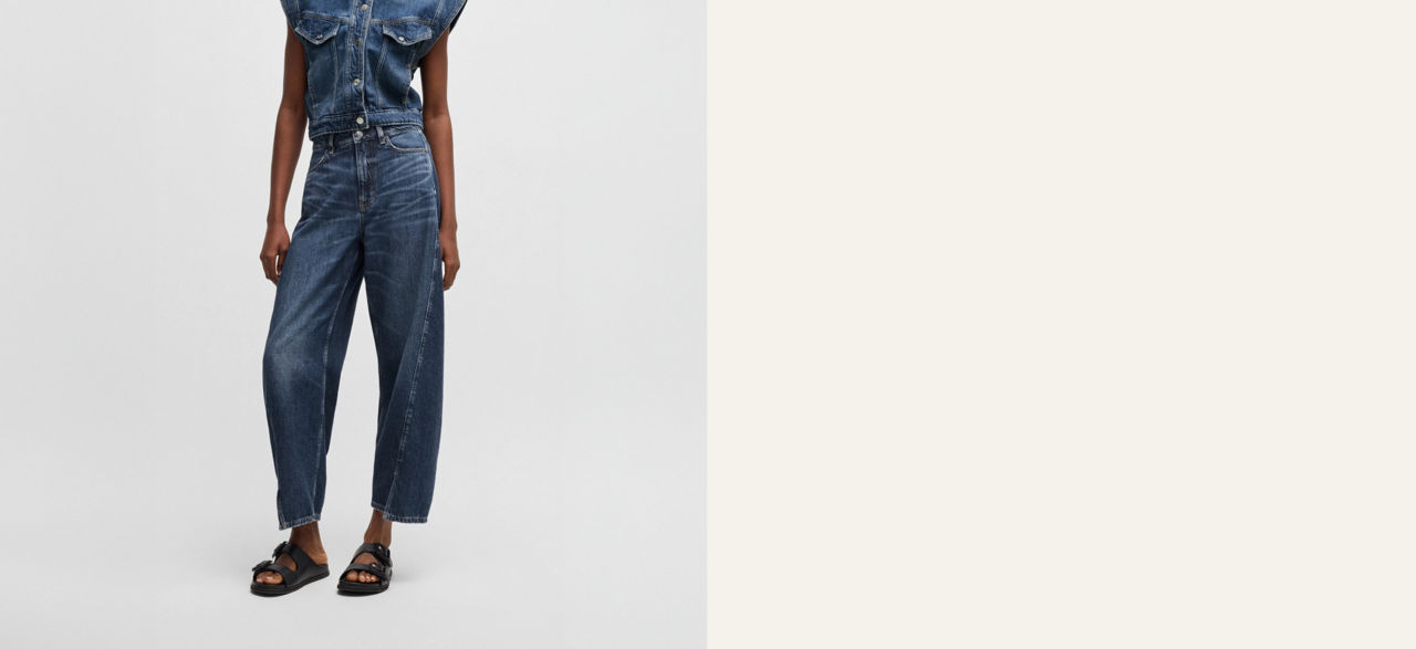 Barrel Fit Denim for Women by BOSS