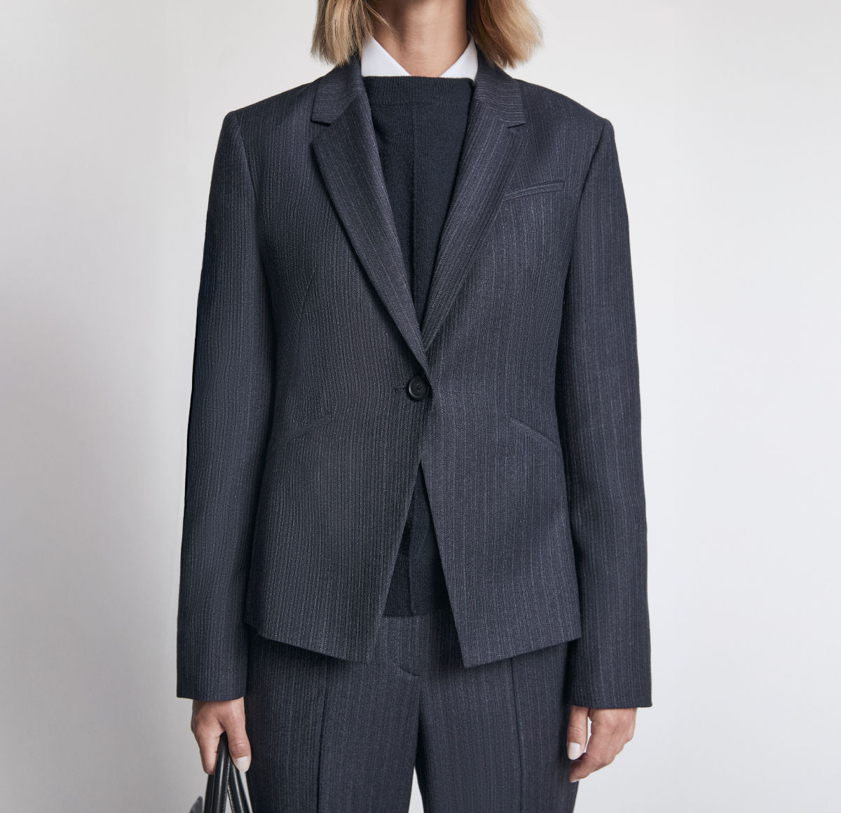 Black blazer and trousers look for women