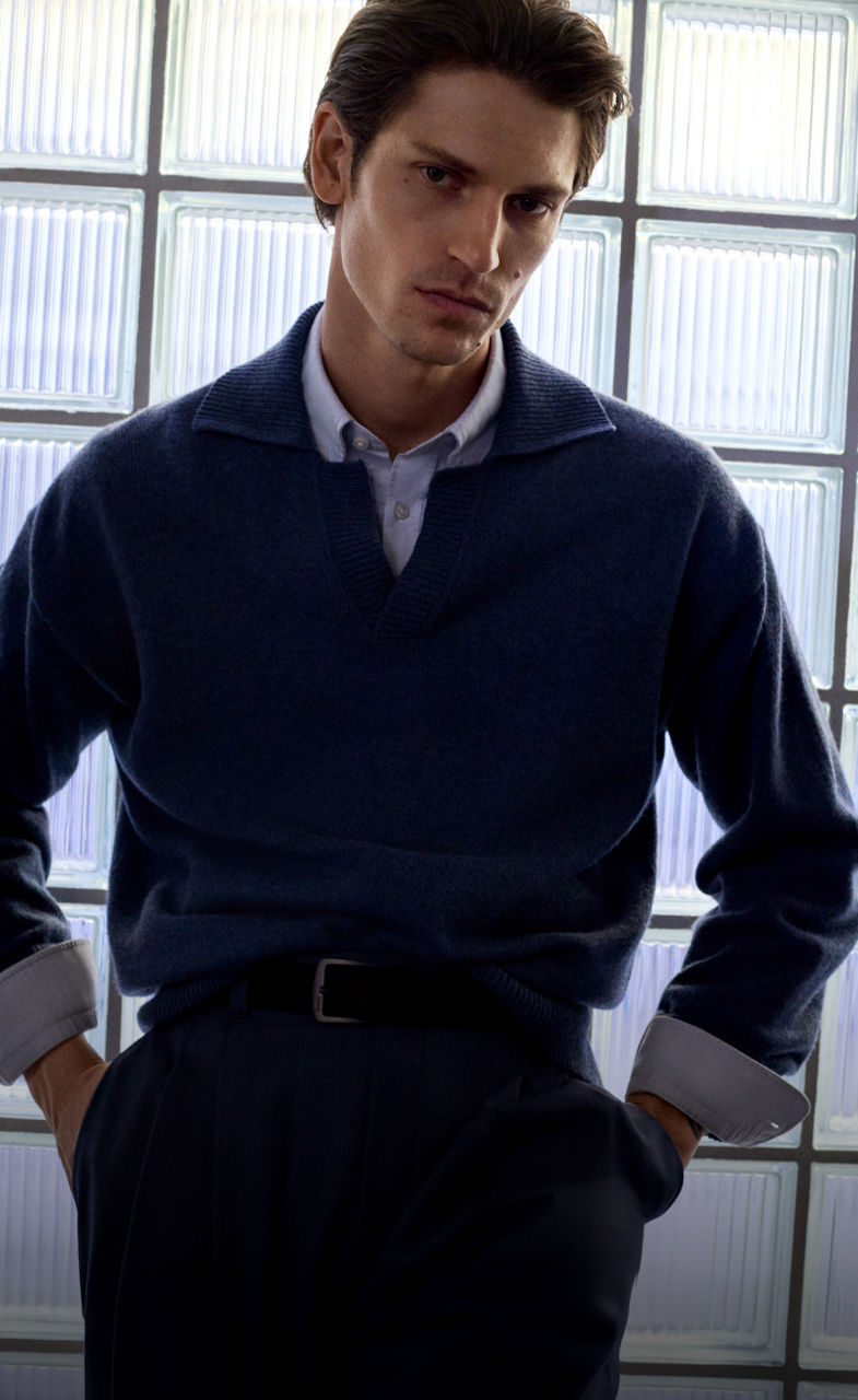 Shop blue knitwear for men