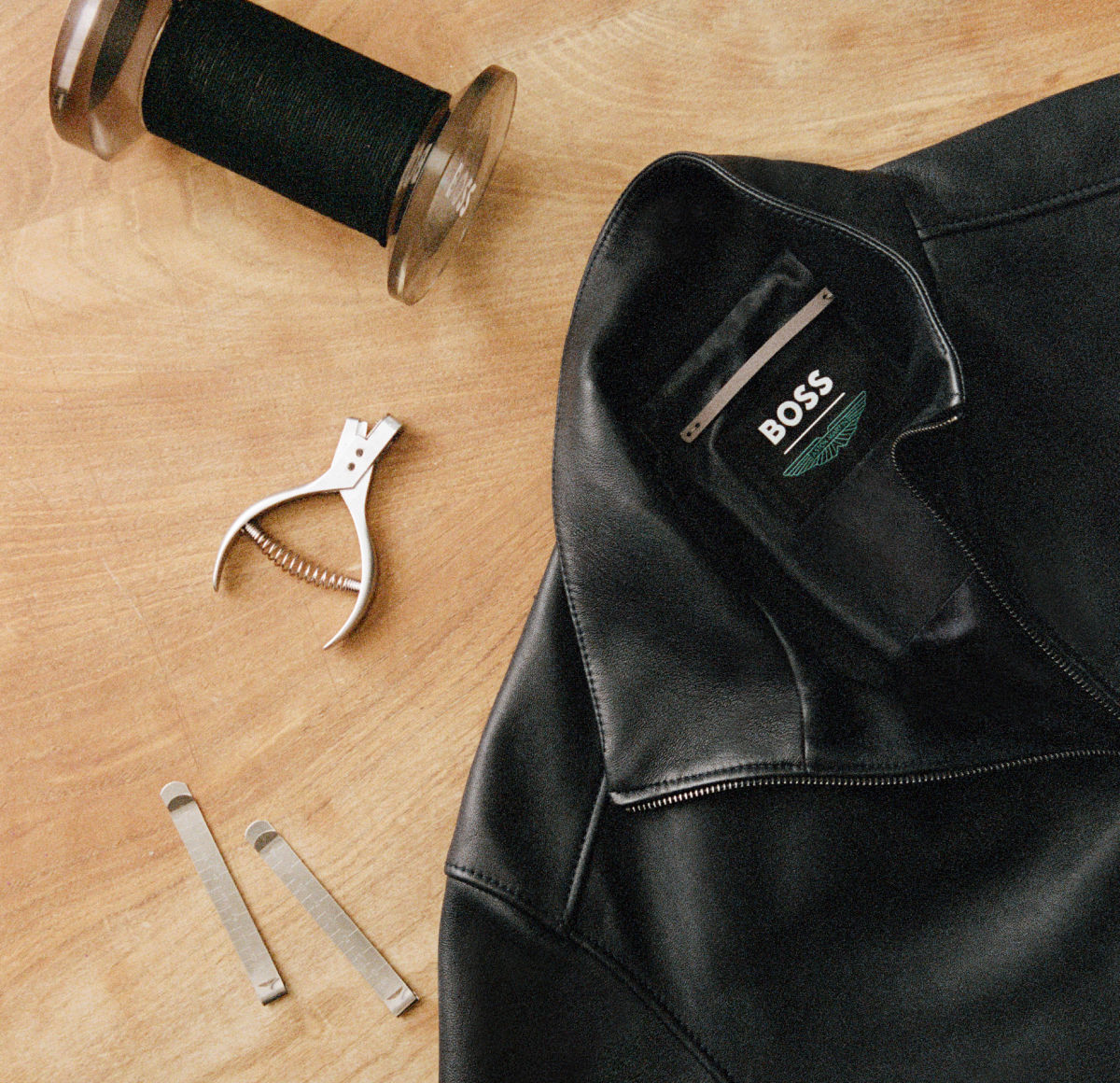 Leather jacket from BOSS x Aston Martin capsule
