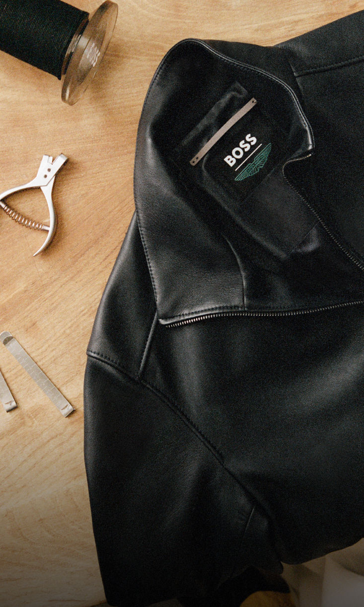 Leather jacket from BOSS x Aston Martin capsule
