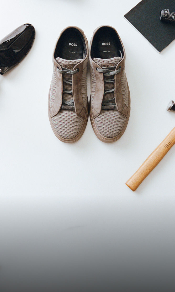 Beige sneakers from BOSS x Aston Martin capsule