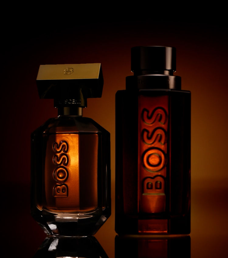 A gif showing ingredients of BOSS perfumes 