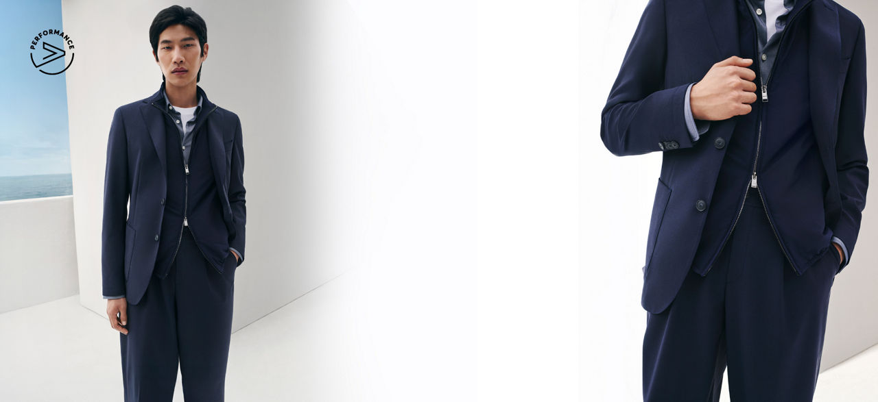 Selection of BOSS Performance suits for men